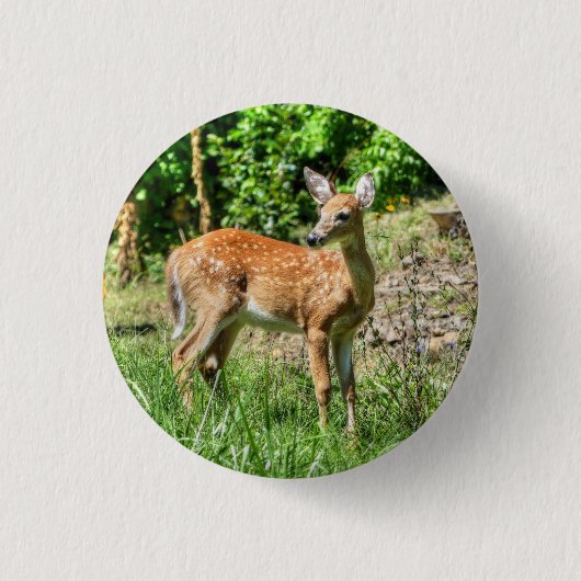 Fawn Ronde Button 3,2 Cm (Voorkant)