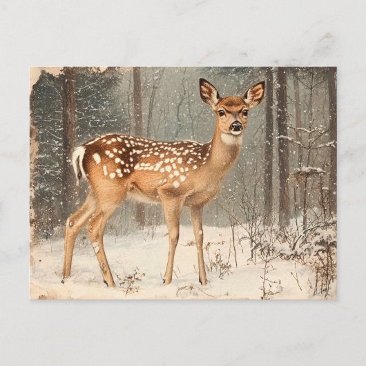  Fawn Schilderachtig Rustic Junk Journal Briefkaart (Voorkant)