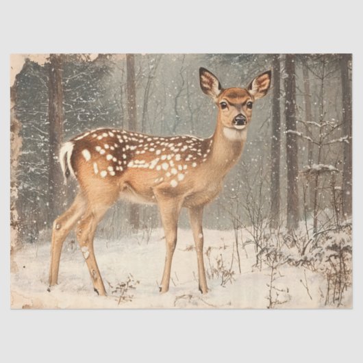  Fawn Schilderachtig rustieke decoupage Tissuepapier (Voorkant)