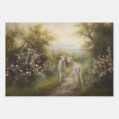 Fawns in de bloementuin Decoupage Papier Inpakpapier Vel (Voorkant)