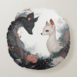 Fawns in licht en schaduw rond kussen