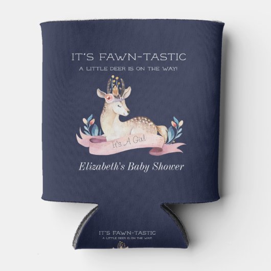 Fawntastic Deer Het is een meisje Baby shower guns Blikjeskoeler