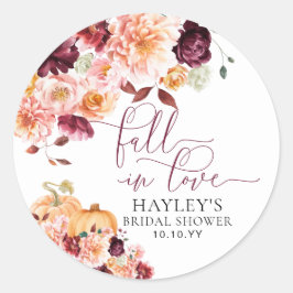 Faye Bourgondië Herfst verliefd op Vrijgezellenfee Ronde Sticker