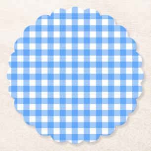 Faye en Lauren Blue2 Gingham Kartonnen Onderzetters
