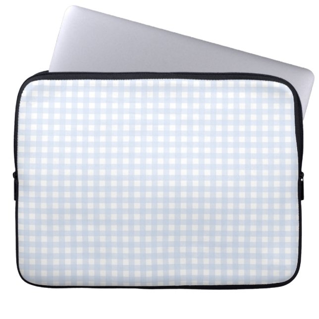 Faye en Lauren Blue Gingham Laptop Sleeve (Voorkant)