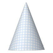 Faye en Lauren Blue Pastel Gingham Feesthoedjes (Voorkant)