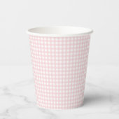 Faye en Lauren Blush Gingham Papieren Bekers (Achterkant)
