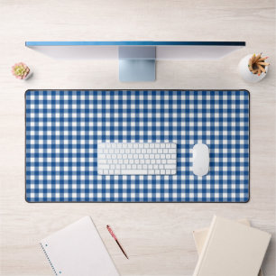 Faye en Lauren Dark Blue Gingham Bureaumat
