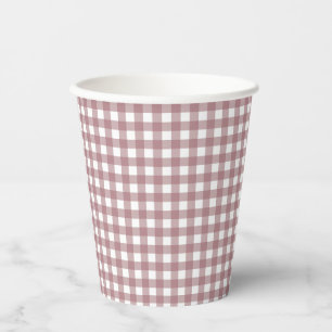Faye en Lauren Herfst Pink Gingham Papieren Bekers