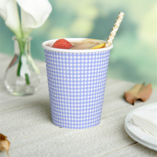 Faye en Lauren Paarse Gingham Paper Cups Papieren Bekers