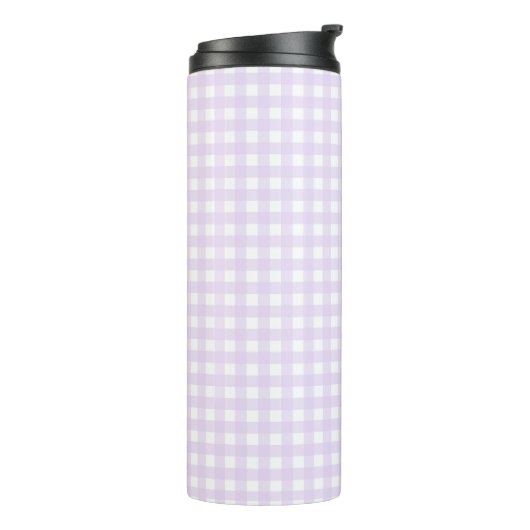 Faye en Lauren Pastel Paars Gingham Thermosbeker (Gedraaid links)