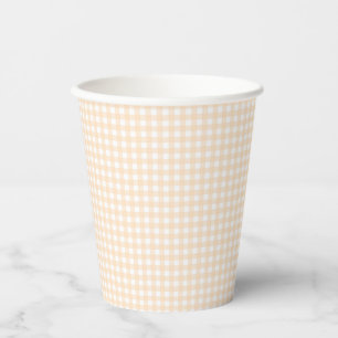 Faye en Lauren Peach Gingham Papieren Bekers