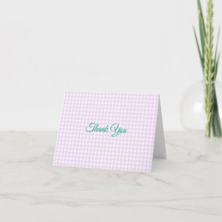 Faye en Lauren Pink Gingham Bedankkaart