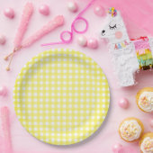 Faye Yellow Gingham Paper Bord (Feest)