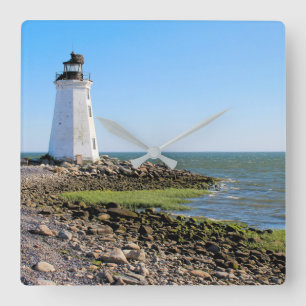 Fayerweather Island Lighthouse, Connecticut Vierkante Klok