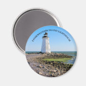 Fayerweather Island Lighthouse CT Round Magnet Magneet (Voorkant / Achterkant)