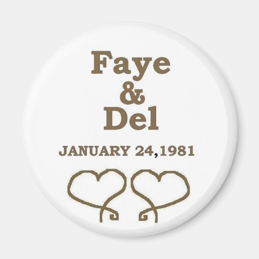 FAYES JUBILEUM DATUM IN GOUD MAGNEET (Voorkant)