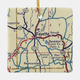 Fayette AL  Map Keramisch Ornament
