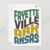 Fayetteville Arkansas Retro Wave Briefkaart (Voorkant / Achterkant)