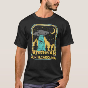 Fayetteville North Carolina Ufo Alien 80s Retro St T-shirt