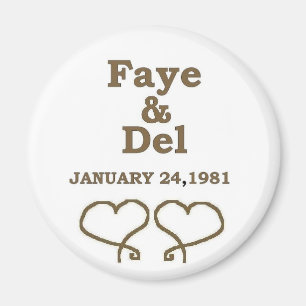 FAYS JUBILEUM DATUM IN GOLD MAGNEET
