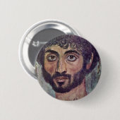 Fayum mummy portret van Römisch-Ägyptischer Ronde Button 5,7 Cm (Voorkant /achterkant)