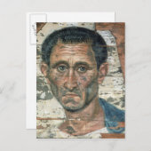 Fayum portret van een man in een blauwe mantel, briefkaart (Voorkant / Achterkant)