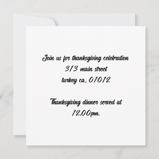 fazant in pelgrimskleding kaart (Achterkant)