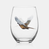 Fazant, Kunst Wijnglas Zonder Voet (Achterkant)