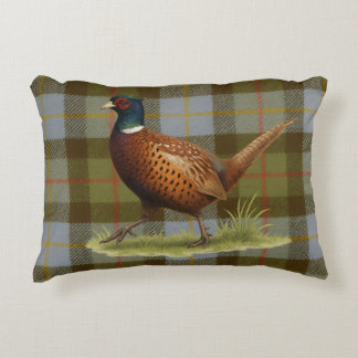 Fazant op Schotse Plaid / Tweed Kussen Huisdecorat