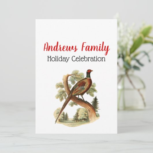 fazant op vertakking met Trees Tekenkleur Kaart (Staand voorkant)