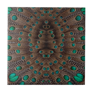 Fazant Veer Fractal Ontwerp Tegeltje