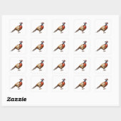fazant vierkante sticker (Vel)