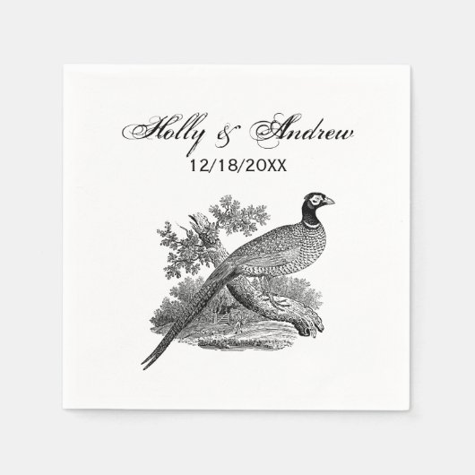  fazant-vogeltrekbaan servetten (Voorkant)