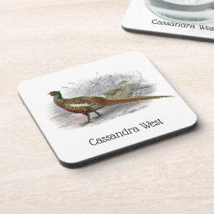 fazant-vogeltrekkleur #2 bier onderzetter