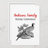 fazant-wilddrager met kerstmis kaart (Voorkant / Achterkant)