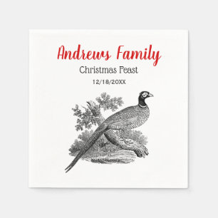  fazant-wilddrager met kerstmis servetten