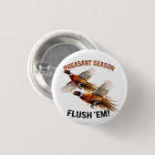 Fazantenseizoen Ronde Button 3,2 Cm (Voorkant /achterkant)