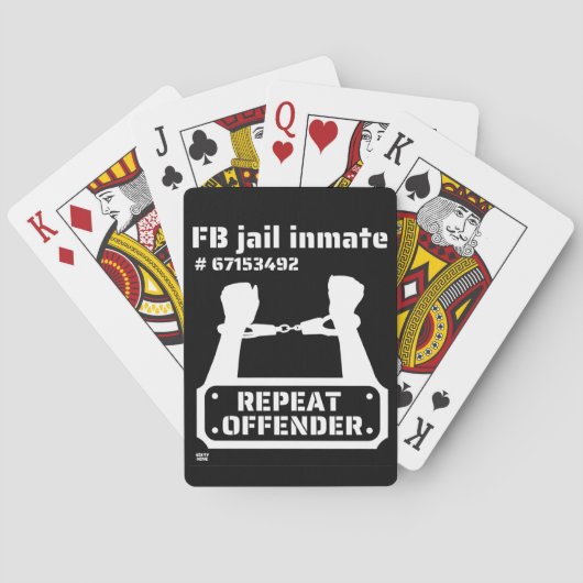 "FB JAIL INMATE" grappige gevangenneming  Pokerkaarten (Achterkant)