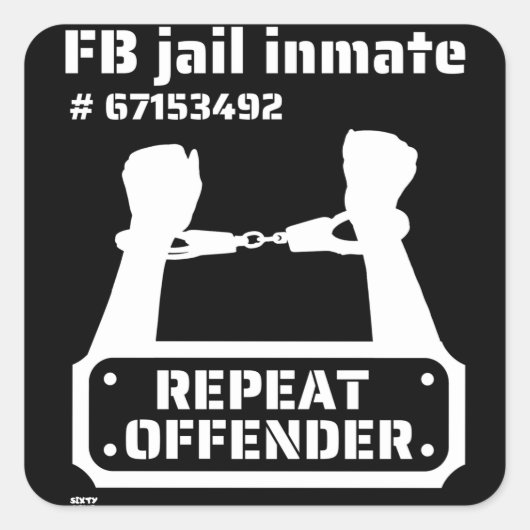 "FB JAIL INMATE" grappige gevangenneming Vierkante Sticker (Voorkant)