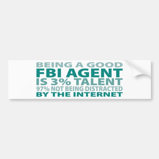 FBI Agent 3% Talent Bumpersticker (Voorkant)