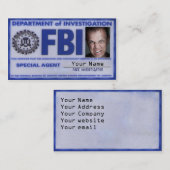 FBI-agentkaart Visitekaartje (Voorkant / Achterkant)