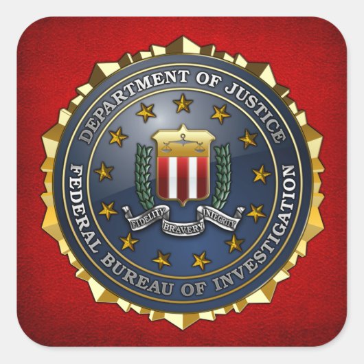 FBI Emblem Vierkante Sticker (Voorkant)