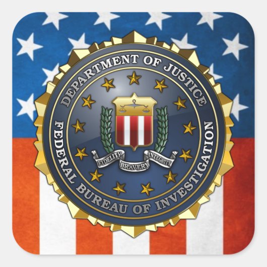 FBI Emblem Vierkante Sticker (Voorkant)