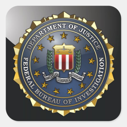 FBI Emblem Vierkante Sticker (Voorkant)