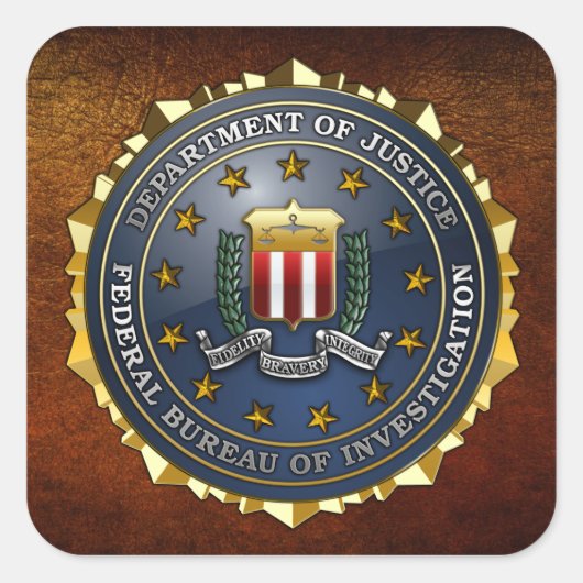 FBI Emblem Vierkante Sticker (Voorkant)