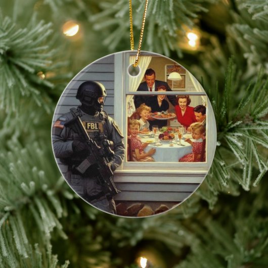 FBI kijkt naar traditionele Amerikanen Keramisch Ornament (Boom)