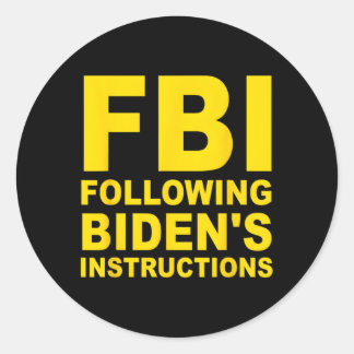 FBI volgt instructies van Biden Ronde Sticker