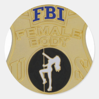 FBI vrouw Body Inspector Ronde Sticker