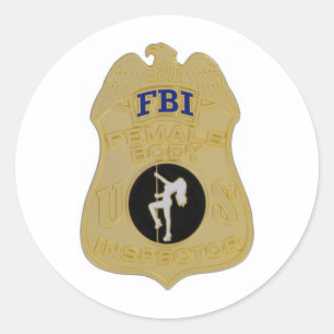 FBI vrouw Body Inspector Ronde Sticker